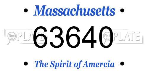 63640 Massachusetts License Plate