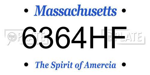 6364HF Massachusetts License Plate