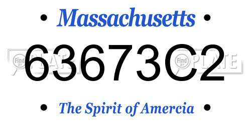 63673C2 Massachusetts License Plate