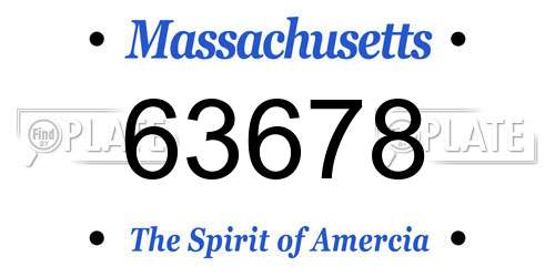 63678 Massachusetts License Plate