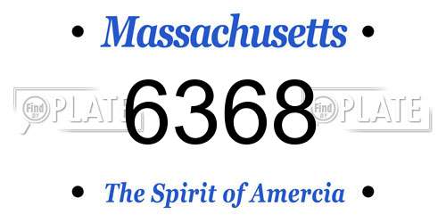 6368 Massachusetts License Plate