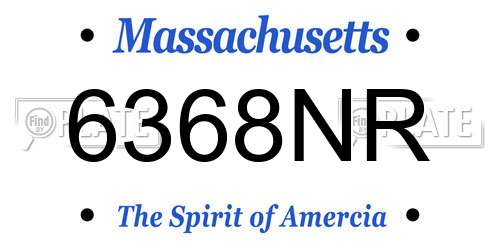 6368NR Massachusetts License Plate
