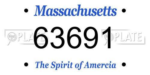 63691 Massachusetts License Plate