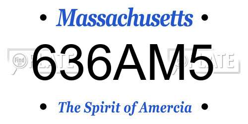 636AM5 Massachusetts License Plate