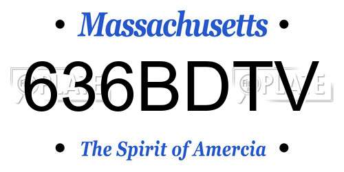 636BDTV Massachusetts License Plate