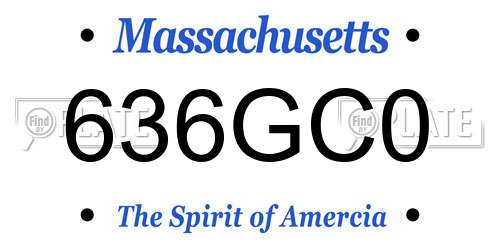 636GC0 Massachusetts License Plate