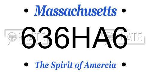 636HA6 Massachusetts License Plate