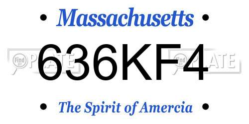 636KF4 Massachusetts License Plate