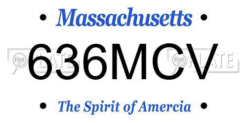 636MCV Massachusetts License Plate
