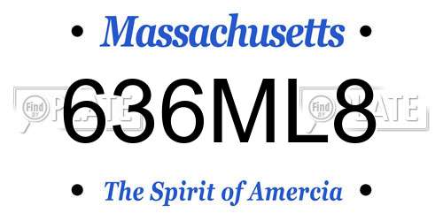 636ML8 Massachusetts License Plate