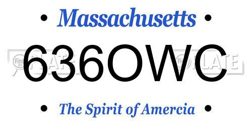 636OWC Massachusetts License Plate