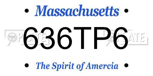 636TP6 Massachusetts License Plate