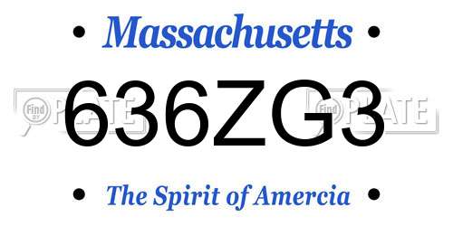 636ZG3 Massachusetts License Plate