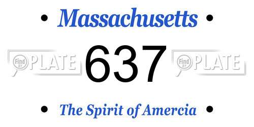 637 Massachusetts License Plate