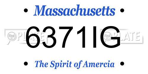 6371IG Massachusetts License Plate