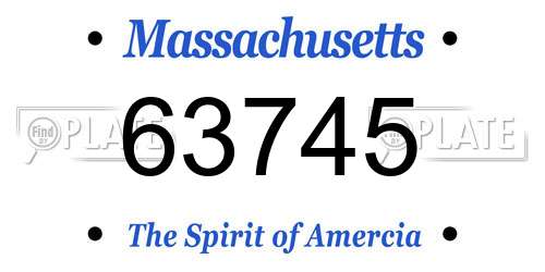 63745 Massachusetts License Plate