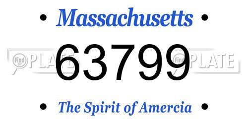 63799 Massachusetts License Plate
