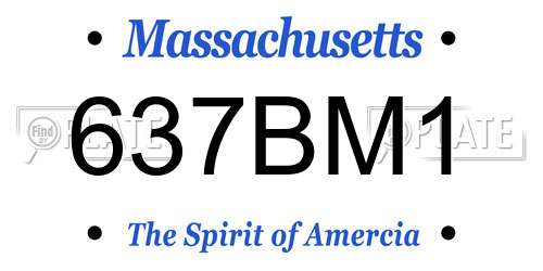 637BM1 Massachusetts License Plate