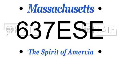 637ESE Massachusetts License Plate