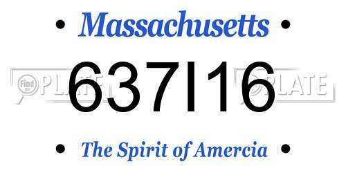637I16 Massachusetts License Plate