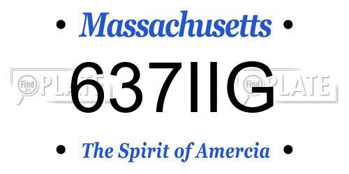 637IIG Massachusetts License Plate