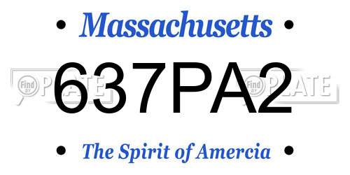 637PA2 Massachusetts License Plate