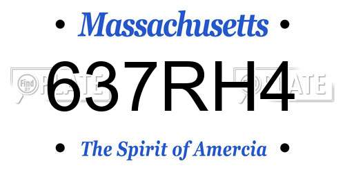 637RH4 Massachusetts License Plate