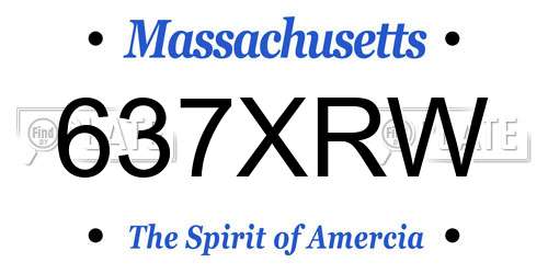 637XRW Massachusetts License Plate