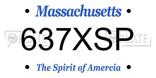 637XSP Massachusetts License Plate