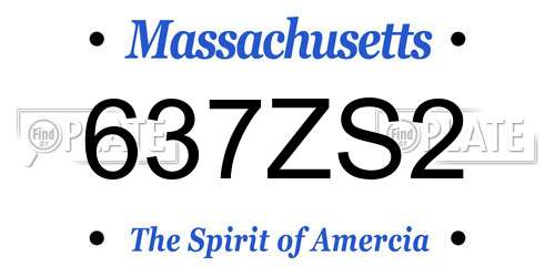 637ZS2 Massachusetts License Plate
