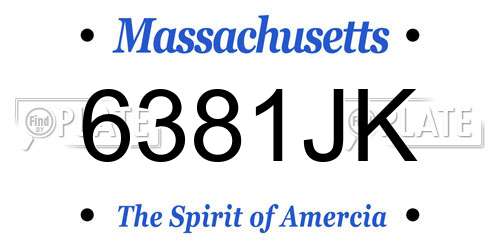 6381JK Massachusetts License Plate