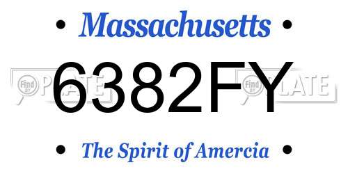 6382FY Massachusetts License Plate