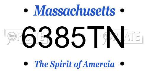 6385TN Massachusetts License Plate