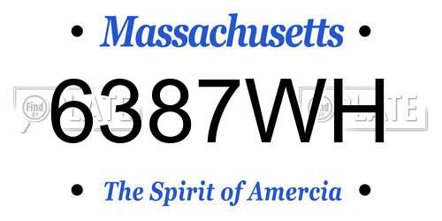 6387WH Massachusetts License Plate