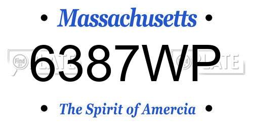 6387WP Massachusetts License Plate