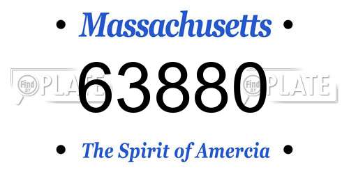 63880 Massachusetts License Plate