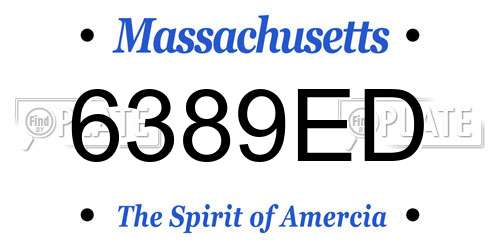 6389ED Massachusetts License Plate