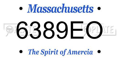 6389EO Massachusetts License Plate