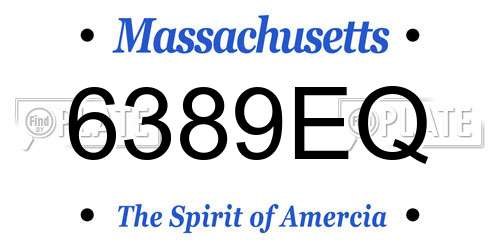 6389EQ Massachusetts License Plate