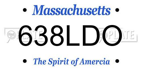 638LDO Massachusetts License Plate
