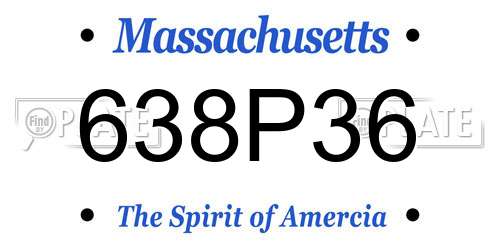 638P36 Massachusetts License Plate
