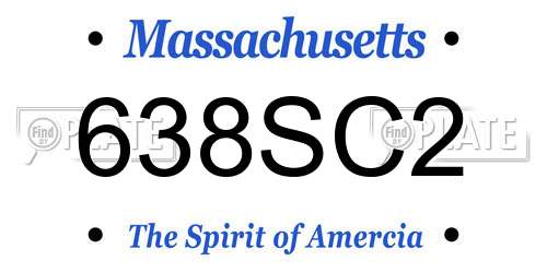 638SC2 Massachusetts License Plate