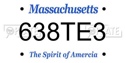 638TE3 Massachusetts License Plate