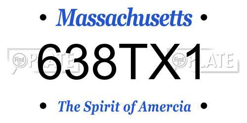 638TX1 Massachusetts License Plate