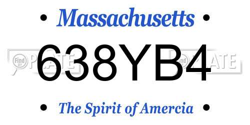 638YB4 Massachusetts License Plate