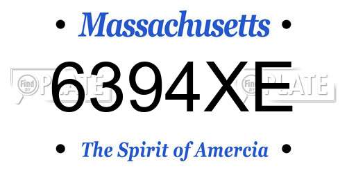 6394XE Massachusetts License Plate