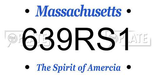 639RS1 Massachusetts License Plate