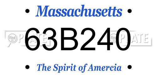 63B240 Massachusetts License Plate