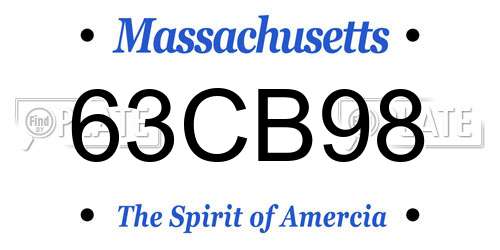 63CB98 Massachusetts License Plate