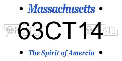 63CT14 Massachusetts License Plate